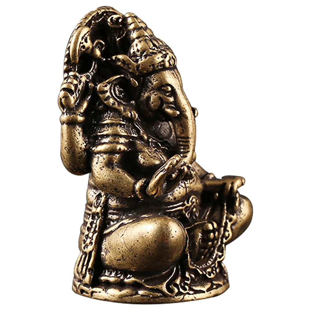 

Brass Decor Ganesha Figurine Sculpture Miniature Ornament Congratulatory Housewarming Elephant India Desktop Small Office