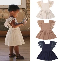 2022 newest sleeveless newborn infant baby girls toddler kids lace floral dress summer cotton casual dresses clothes 0 3y