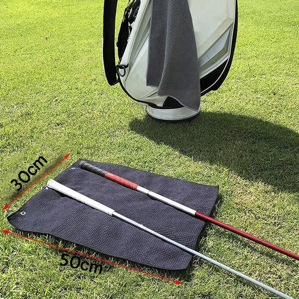 

1pc 50*30cm Golf Towel Waffle Pattern Cotton Golf Ball K1r8 Buckle With Towel Towel Clean Sports Running Safety B7b0