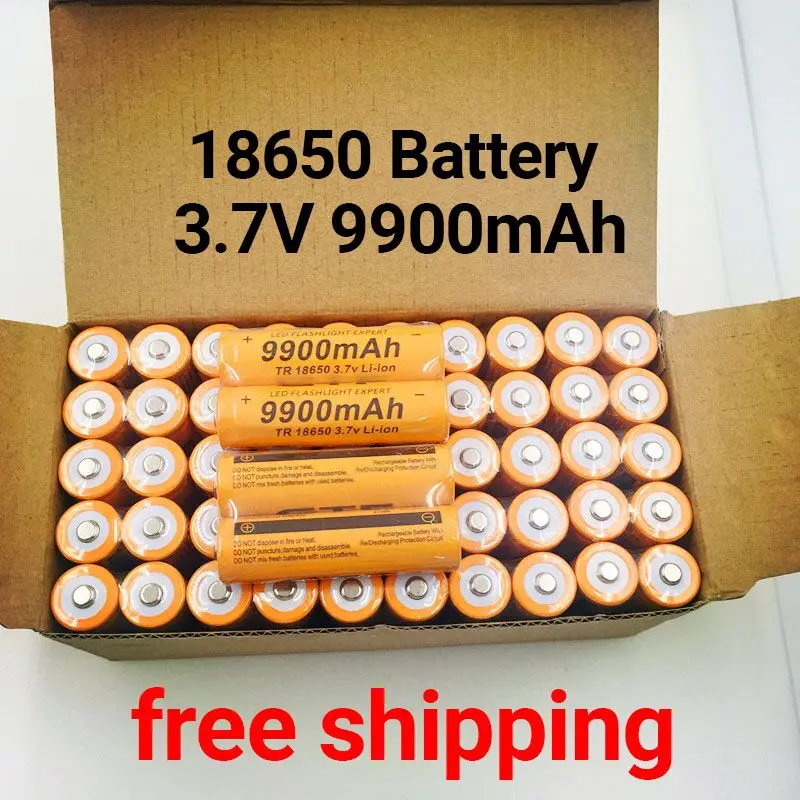 

2022 100%New 18650 Battery 3.7V 9900 MAH Rechargeable Lithium Ion Battery Is A New High-quality LED Hot Flashlight