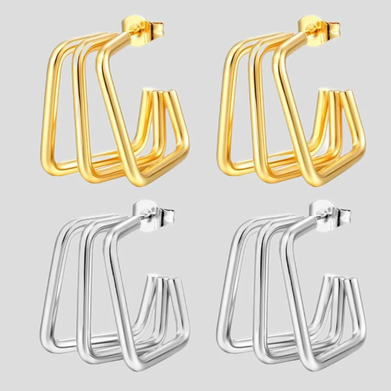 Showfay простые шикарные серьги-кольца из нержавеющей стали золотого цвета для