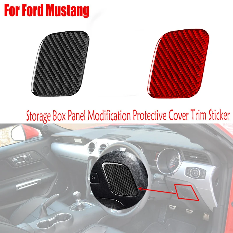 

Автомобильные аксессуары из натурального углеродного волокна, Защитная панель для внутреннего хранения, наклейка для Ford Mustang 2015-2020