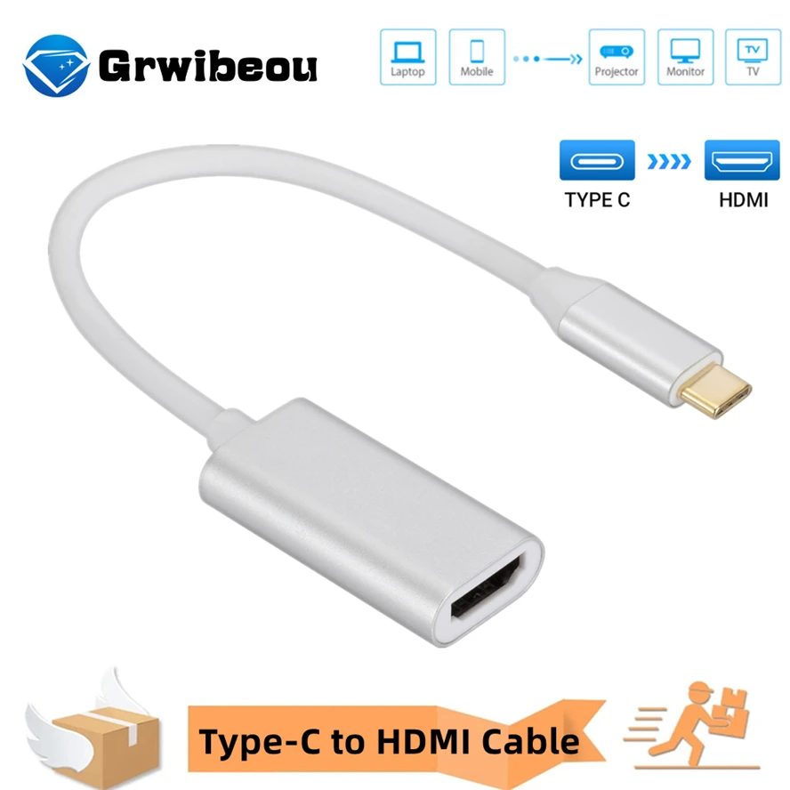 

USB-C to HDMI Adapter To HDMI-compatible HD TV Adapter Type C To HDMI For PC Computer Mobile Phone Display HDTV Digital Cables