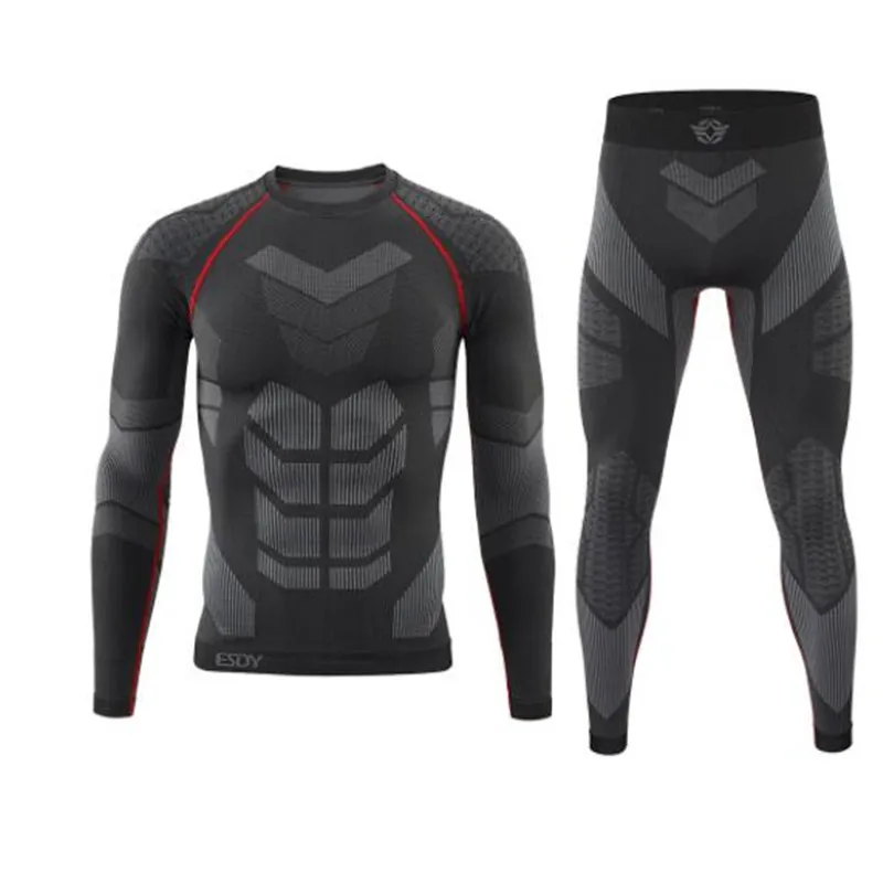 

Motorcycle Autumn Winter Men Thermal Underwear Set Quick Dry Anti-microbial Stretch Suit Thermo for Hiking Camping Male Clothing