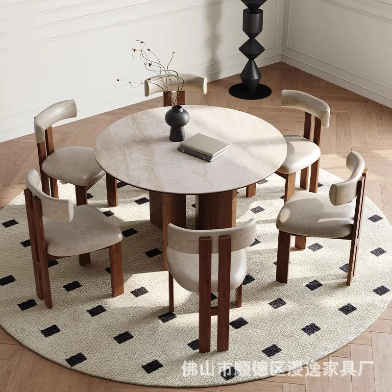 Dushi французский стиль твердая древесина пещера каменная тарелка круглый