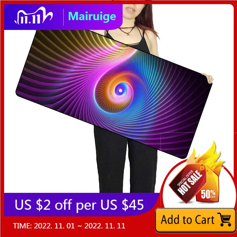 

Mairuige, цветная текстура, большой коврик для мыши с фиксируемыми краями, декоративная настольная Подушка XL, коврик для мыши, резиновый игровой...