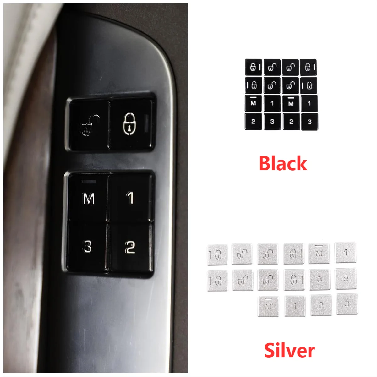 

For Land Rover Range Rover Vogue 13-17 Car Door Memory Adjustment Button Decorative Patch Sticker Aluminum Alloy Car Accessories