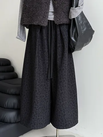 Женские шерхюре флисовые леопардовые брюки