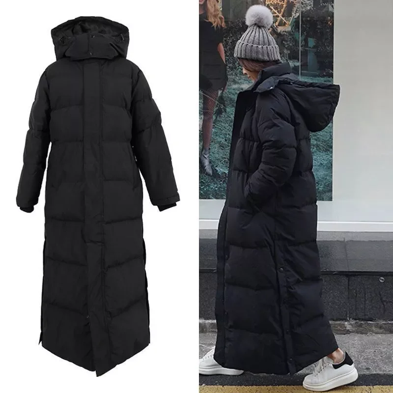 Enlarge Down parka Super long jacket female knee winter  jacket woman with thick black coat in winter