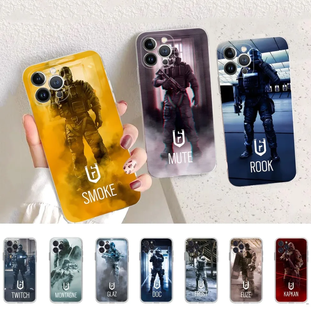 R-Rainbow S-Six Tournament Team Phone Case Silicone Soft For Iphone 16 15 14 13 12 11 Pro Mini XS MAX Plus X Cover