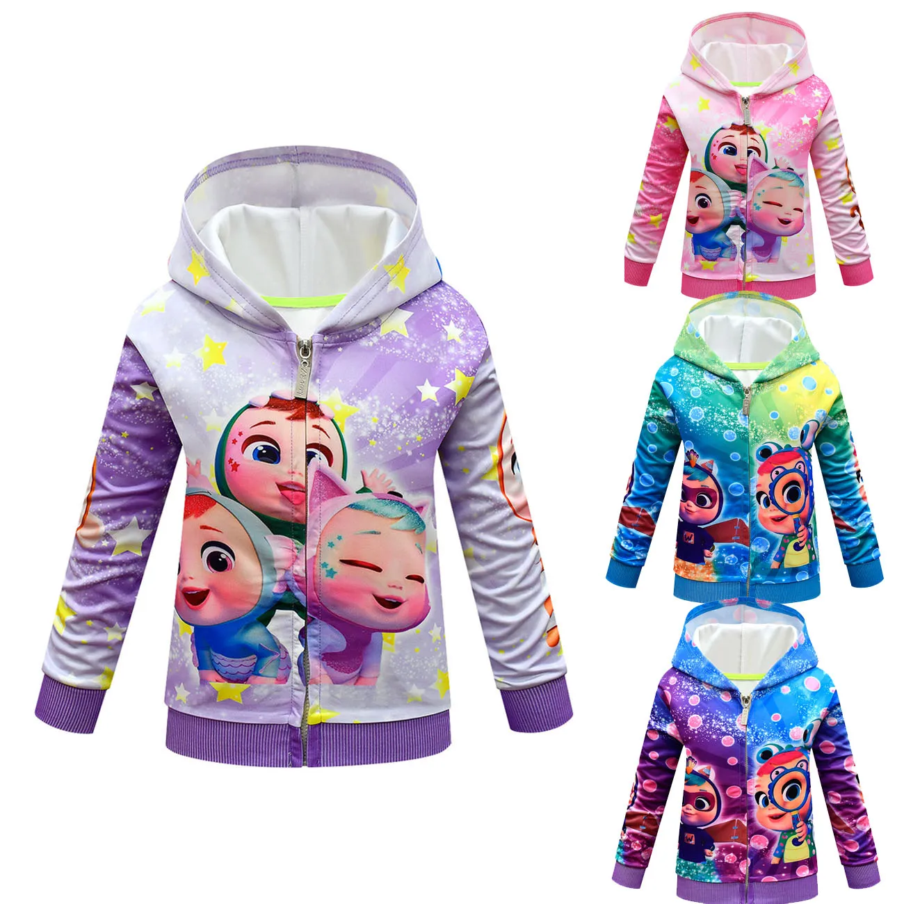 

Детская толстовка с капюшоном и длинным рукавом, на молнии