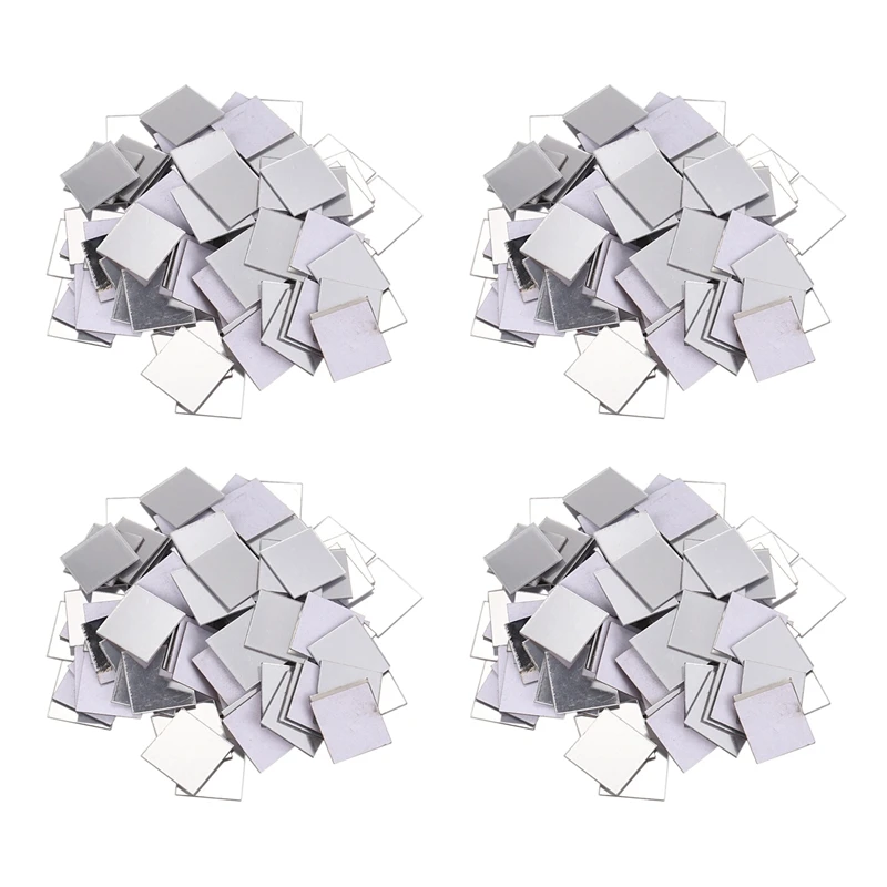 

400 Piece Mirror Tile Wall Sticker 3D Decal Room Decor Stick (Silver)