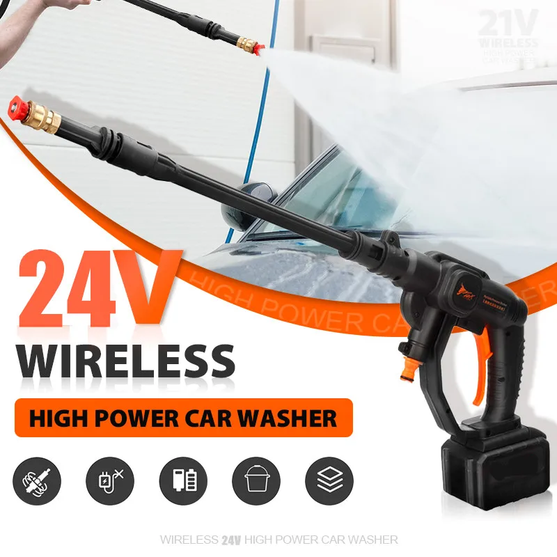 

30BAR 7500mAh Wireless High Pressure Car Washer 520W 24V Spray Water Gun Portable Car Wash Pressure Cleaner Cleaning Machine