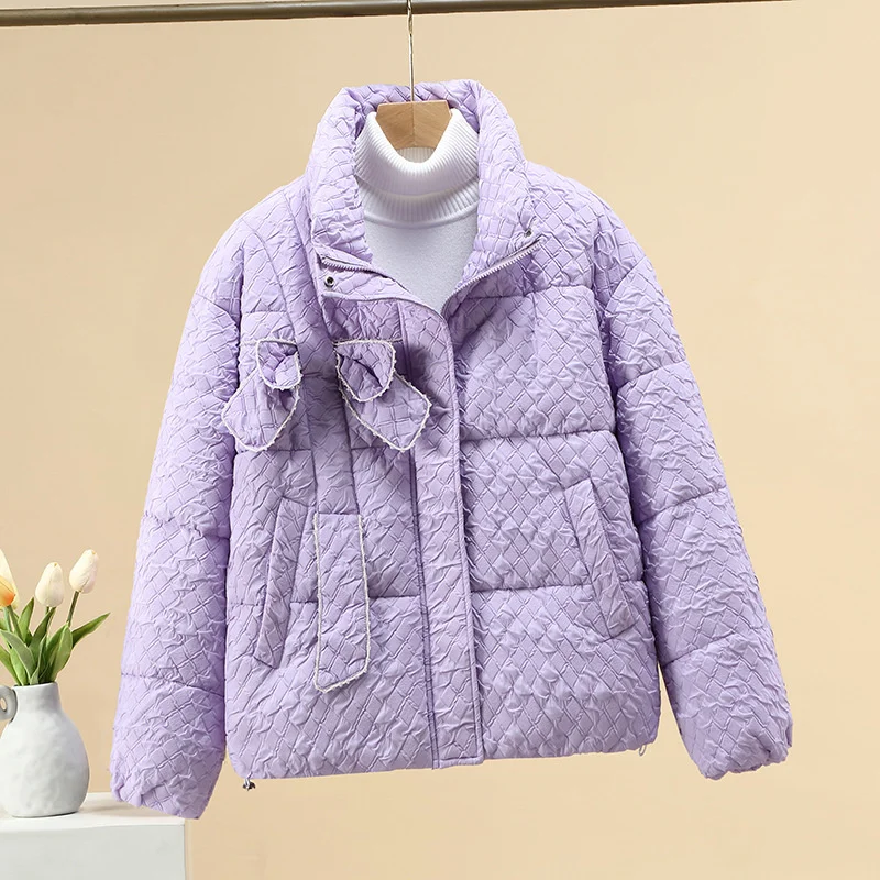 2023  Women's Parkas Winter Jacket Thick Cotton Padded Standing Collar Long Sleeve Jacket Coat Women's Loose Puffer Parka Coat