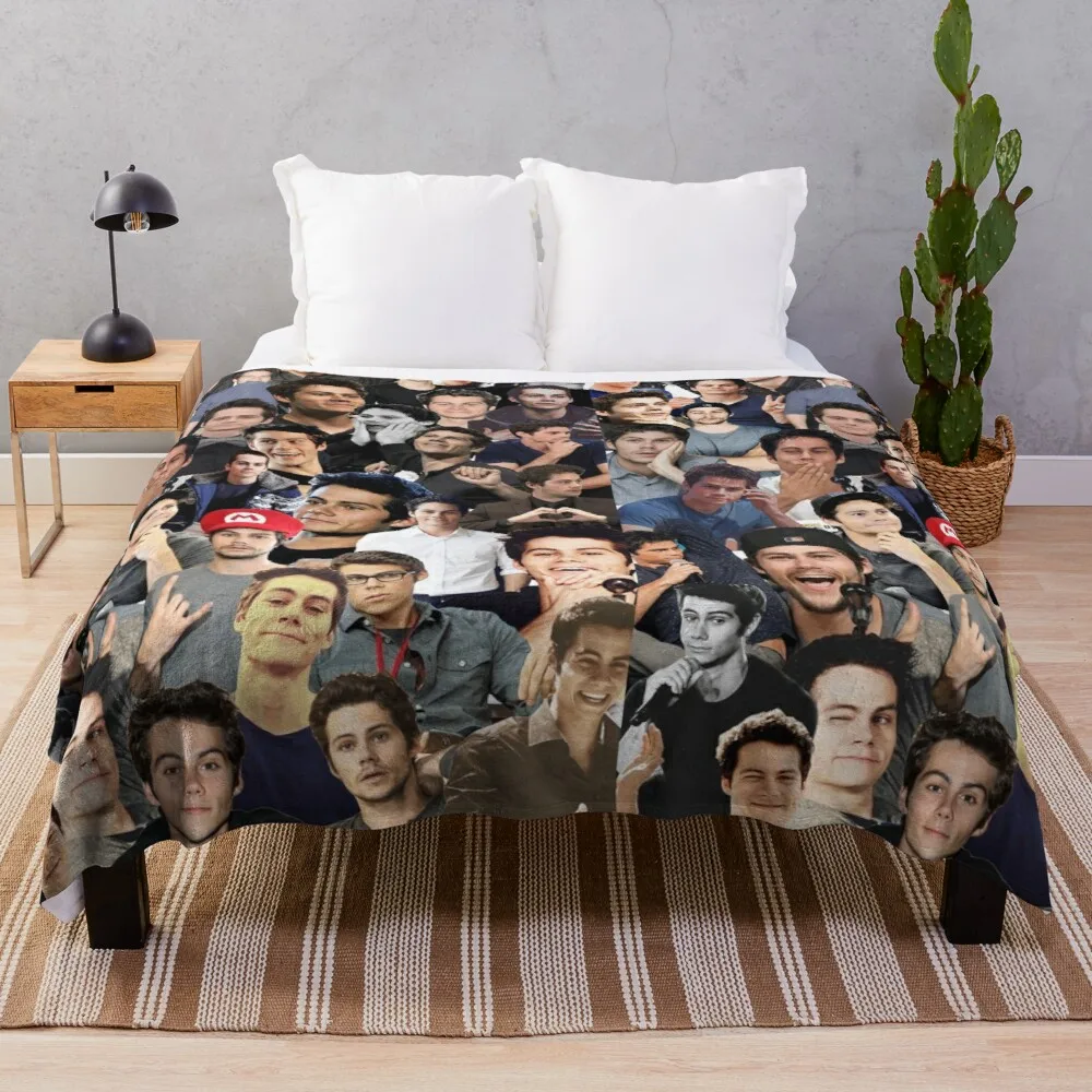 

dylan o'brien collage Throw Blanket warm blanket knitted