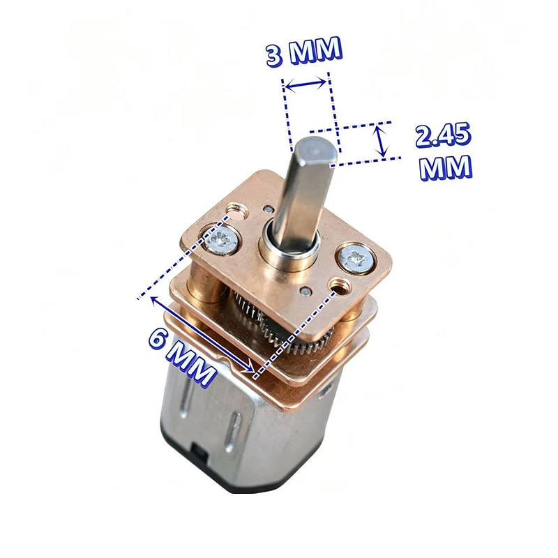 Фото Металлический редукторный двигатель ZGA12-N10 DC3V 3.7V 4.2V с валом 10D, передаточное число 1:216, 3.7V 63 об/мин №5