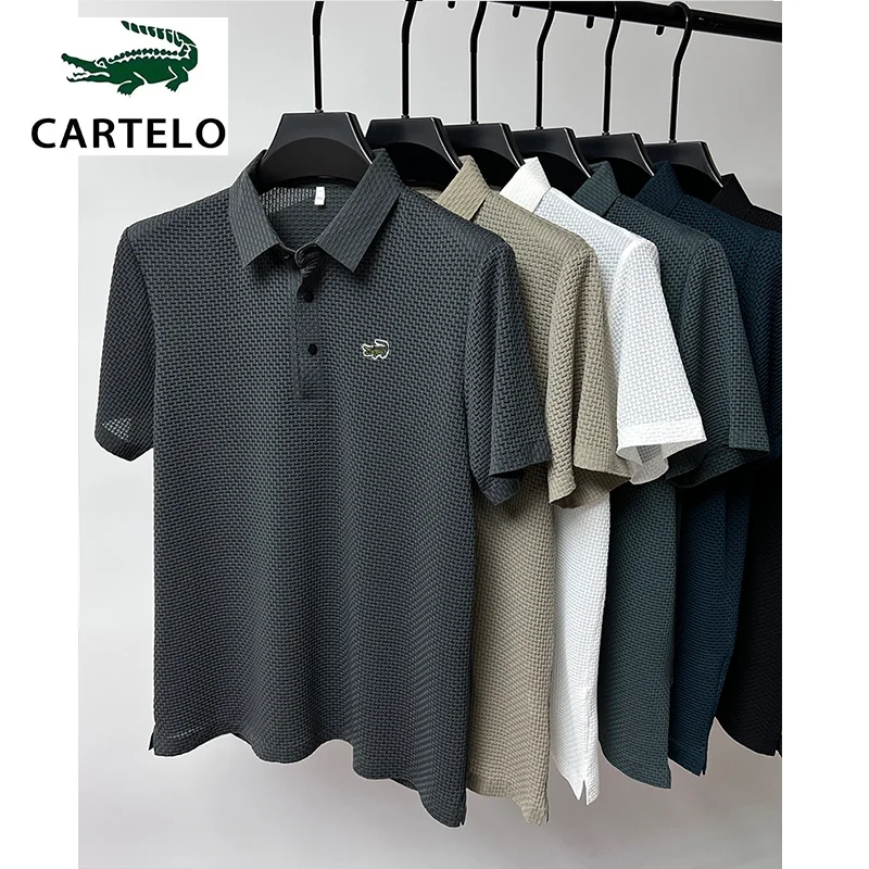 

Our Store Has Launched a Fashion Brand Breathable POLO Shirt, Paired With a Hollow Short Sleeved Silk Ice Business men's T-shirt