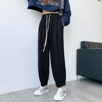 black high waist pants women 2022 summer new fashion baggy pants gray trousers female joggers streetwear sweatpants
