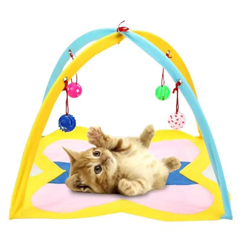 

2023NEW Cat Activity Center Cat Bed Tent With Kitten Hanging Toy Balls Soft And Warm Cat Bed For Winter Sleep Play Exercise Kitt