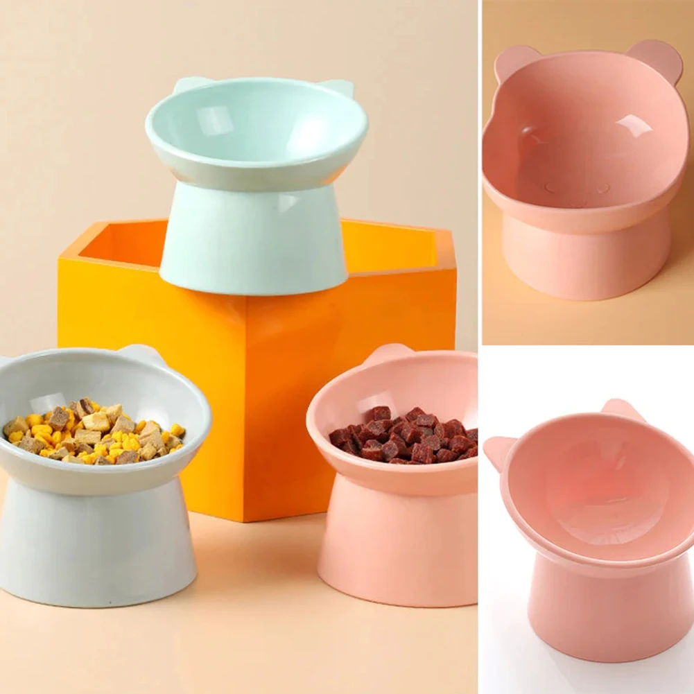 

Diagonal Cat Food Bowl Tilted High Foot Neck Guard Cat Bowl Dog Bowl Nordic Style Plastic Pet Bowl Easy Washing Large Capacity