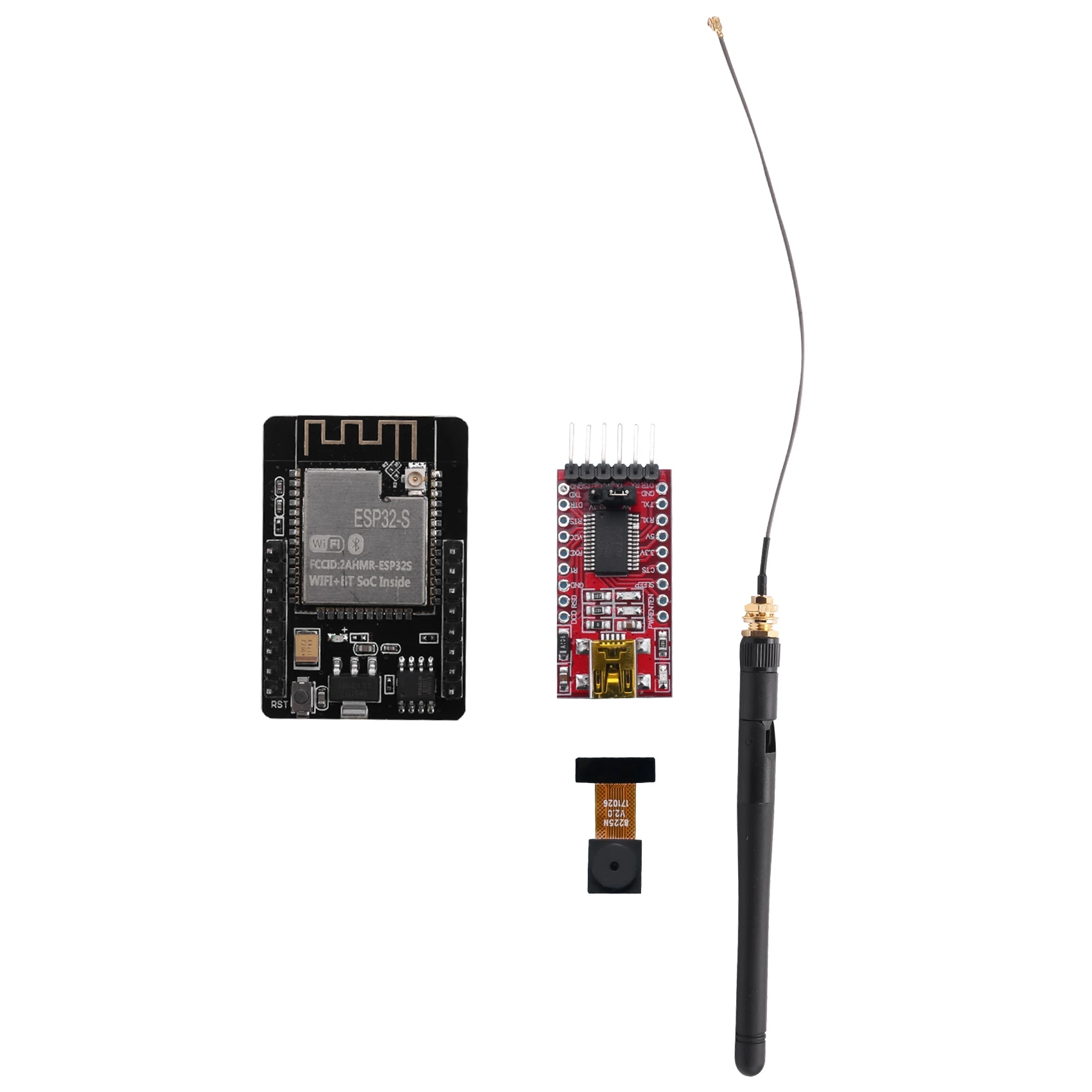 

ESP32-CAM плата разработки Wi-Fi Bluetooth с камерой OV2640 + последовательный преобразователь FTDI USB в TTL + антенна IPEX 2,4G SMA