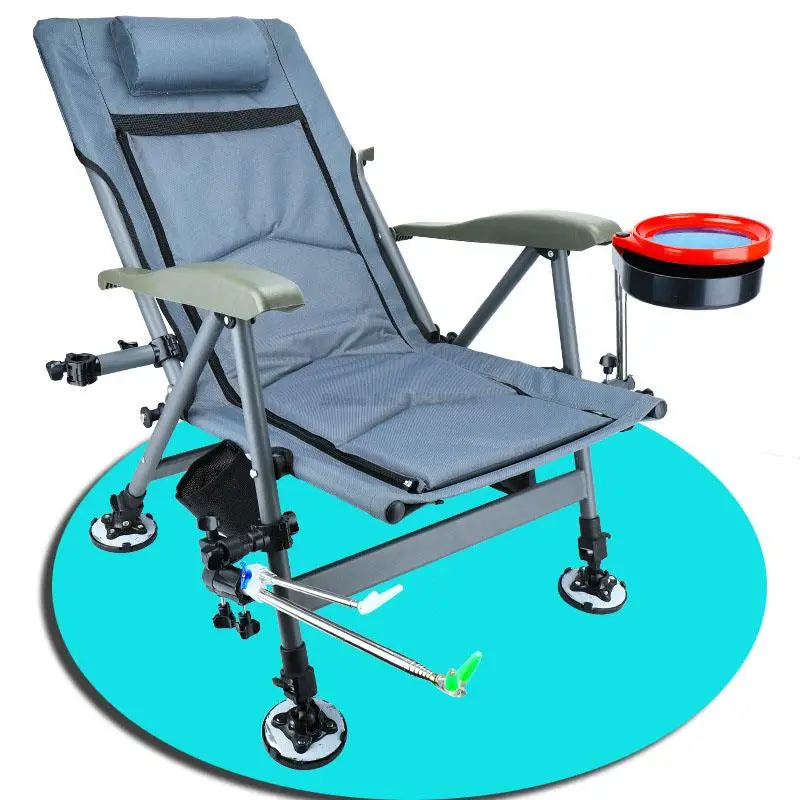 Fishing Chair Outdoor Beach Chair Foldable Fishing Chair Recliner four-leg Adjustable Portable European Style Fishing Chair