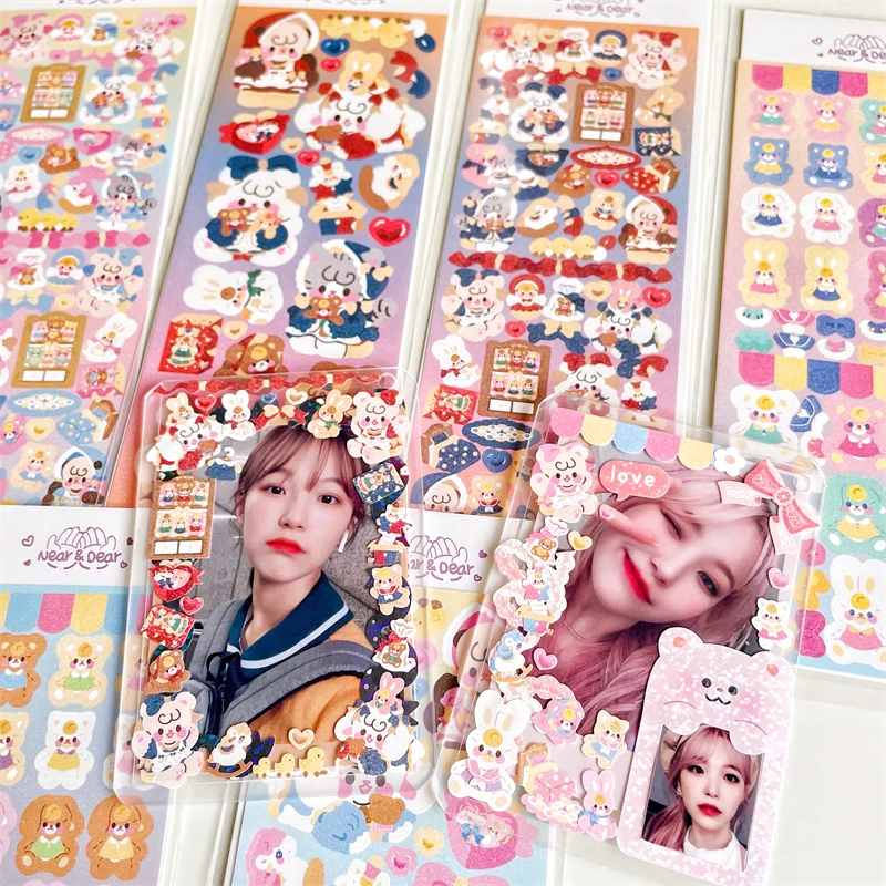 

Christmas Gift Decoration Laser Stickers Scrapbooking Hand Account Kawaii Stationery Korean Sticker School Suppliesr