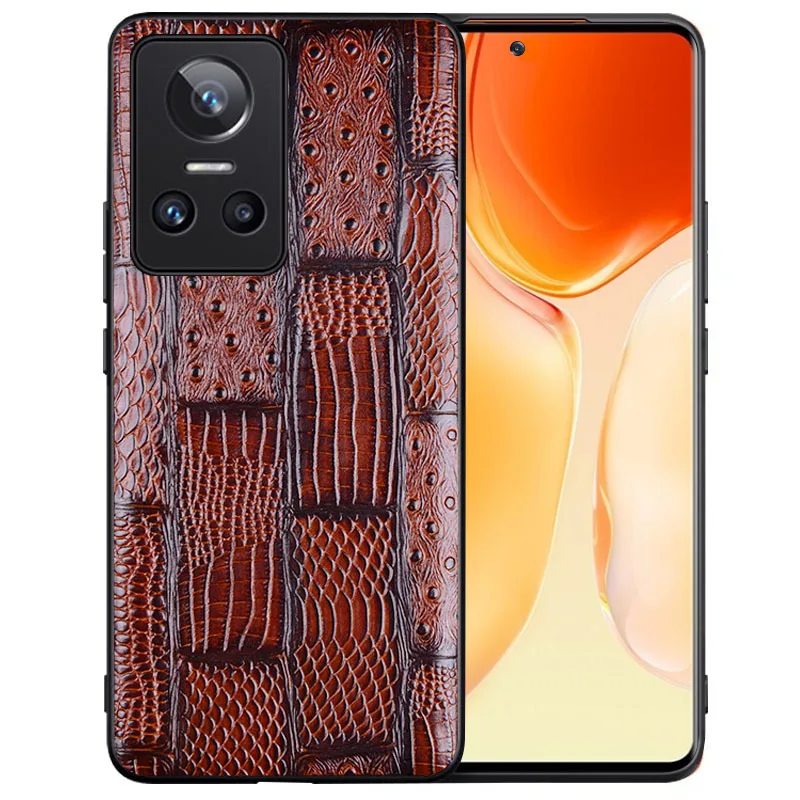 

Hot Sales Luxury Genuine Leather Phone Case For Vivo Realme Gt Neo 3 Neo3 Shockproof Back Cover Fundas For Gt Neo3