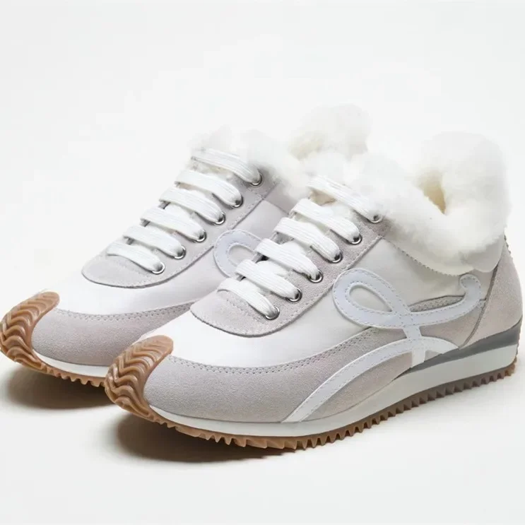 Новые зимние немецкие тренировочные туфли с мехом арганы вафельные женские
