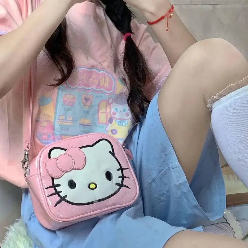 

Kawaii Sanrio аксессуары Hello Kittys мультфильм Милая Pu водонепроницаемая сумка через плечо аниме куклы Девочки подарок на день рождения