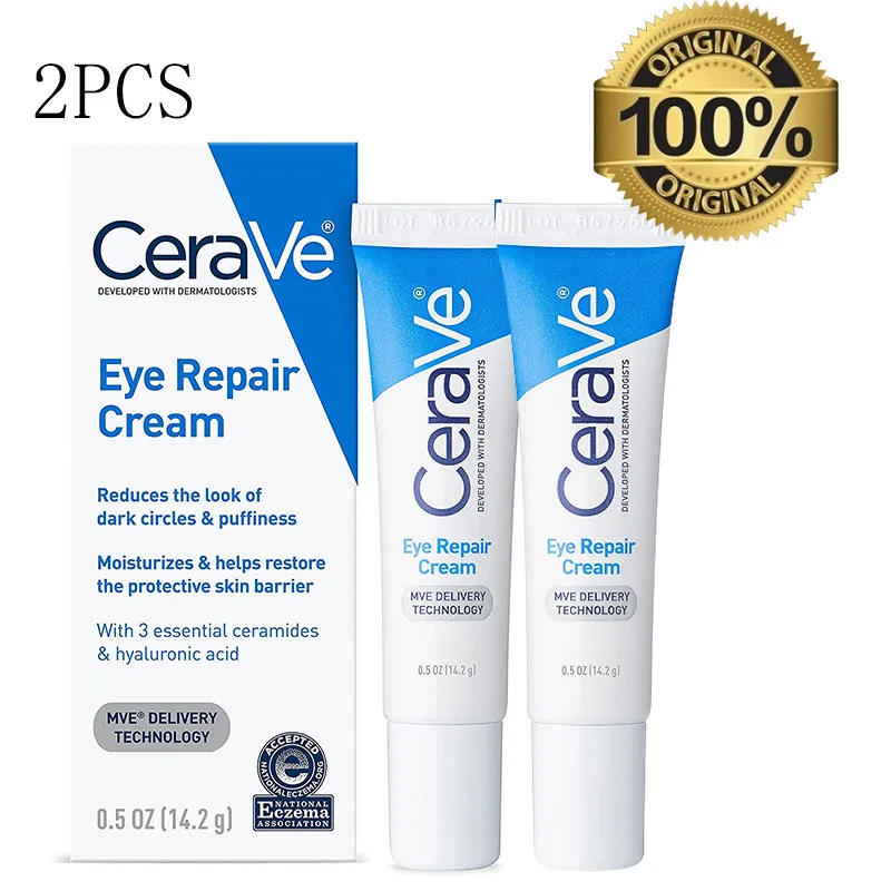 

2pc Cerave Eye Cream Repair Skin Barrier For Dark Circles Under Eyes Puffiness Moisturizing Whitening Anti-Fine Lines Eye Care