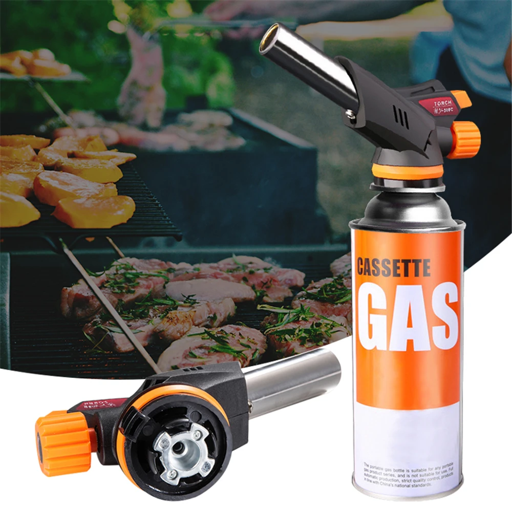 

Gas Torch Flame Gun Butane AutoIgnition Lighter Adjustable Firepower Gas Burner Lighter Spray Gun Head Welding BBQ Heating Tools