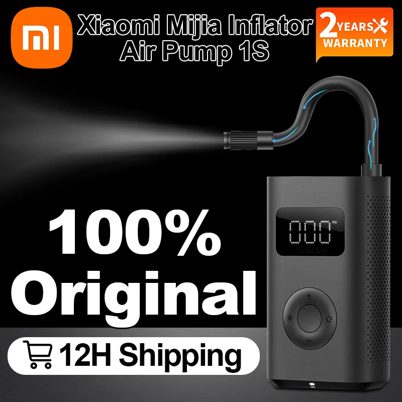 

Mijia Mi 2022 Original Portable Electric Air Compressor 1S Inflator Smart Home Air Pump Bike Car Tire Football Basketball Xiomi