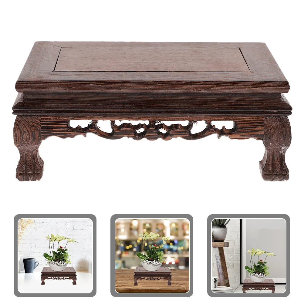 

Craft Base Wood Flower Pot Rectangle Display Pedestal Planter Holder Wooden Reusable Flowerpot