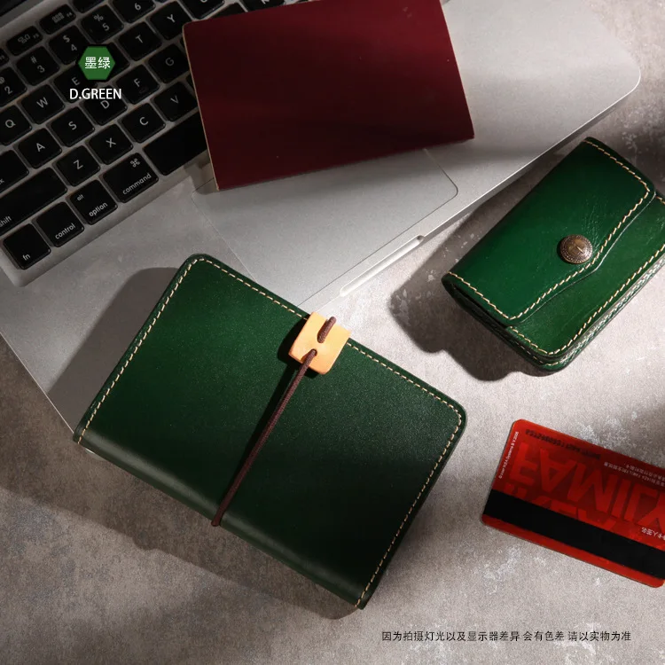 100% Genuine Leather Free Custom Name Passport Holder Vintage Vegetable Tanned Cowhide Wallets Multifunctional ID Card Holder