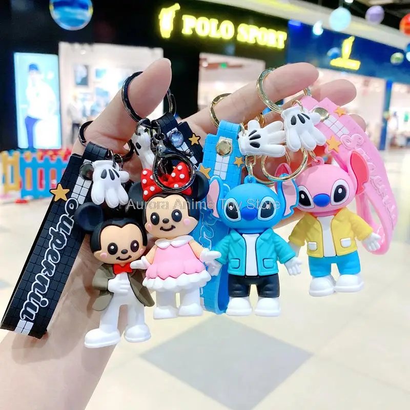 

Anime Disney Stitch Keychain Variety of Cartoon Lilo & Stitch Cute Doll Keyring Couple Bag Ornament Key Chain Car Pendant Gift