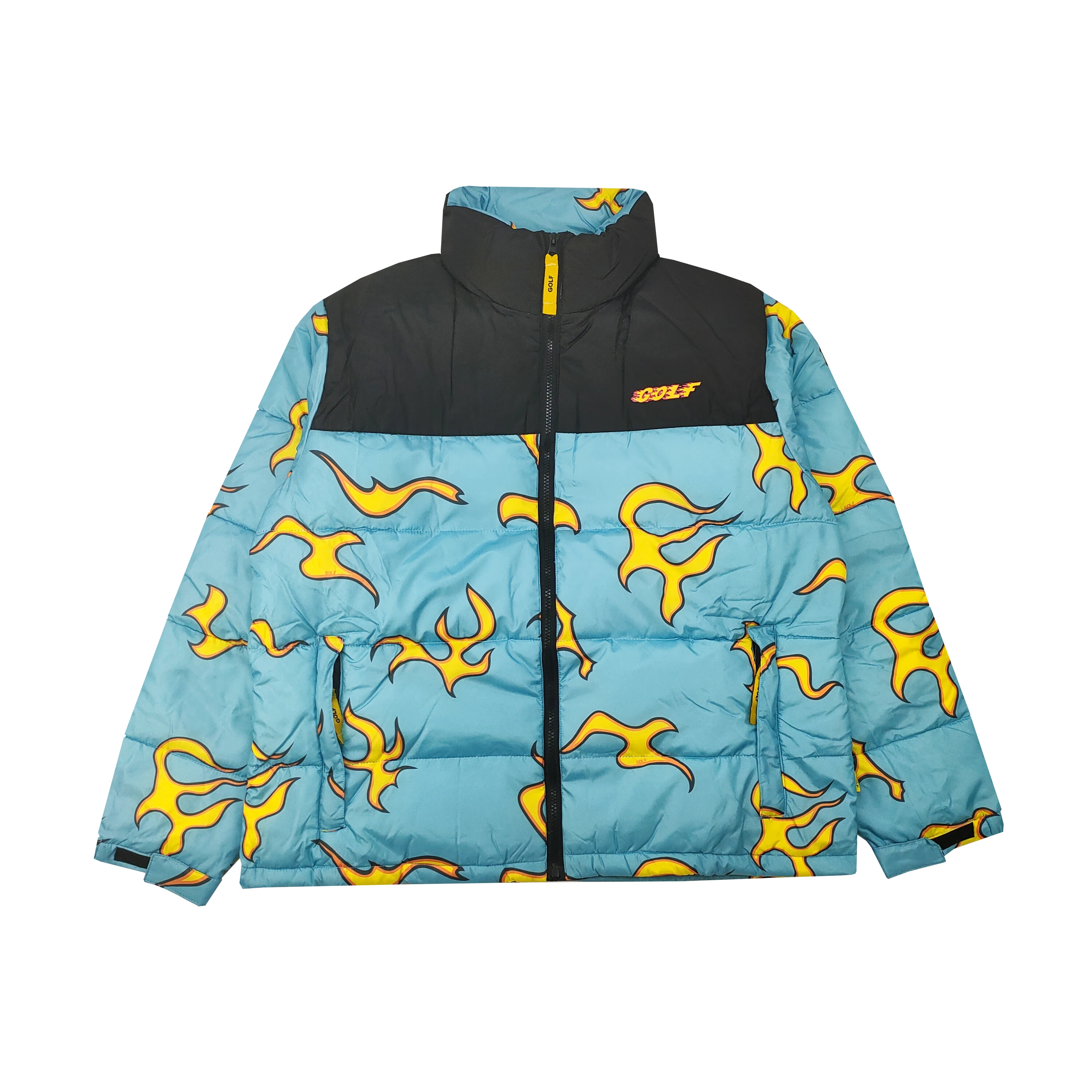 

New luxury Men golf Flower Le Fleur Tyler The Creator Blue flame puffer Coats & Jackets / Down Coats Cotton warm Winter #M38