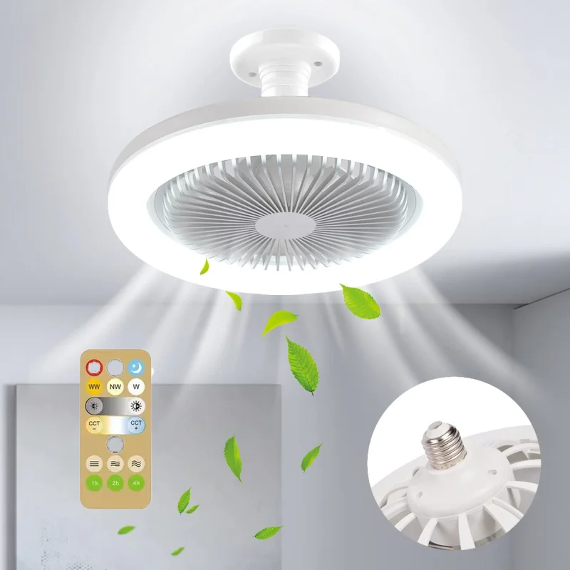 

30W E27 Ceiling Fan with Lights LED Fan Light Ceiling Light Fan Electric Fan with Remote Control for Bedroom Living Room Decor