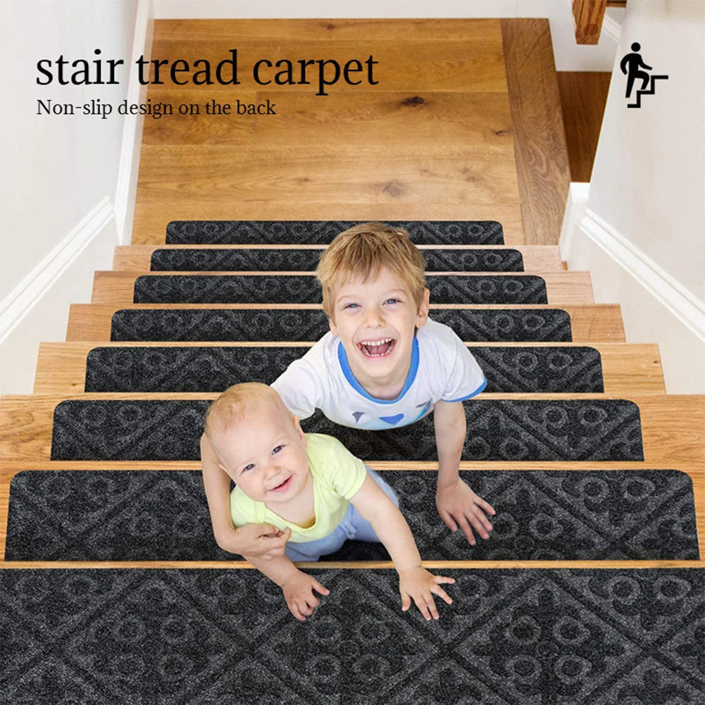 

76x20cm Non-slip Mat Stair Stepping Mat Pattern Home Indoor Self Adhesive Step Carpets Safety Rugs Stair Protector Mat