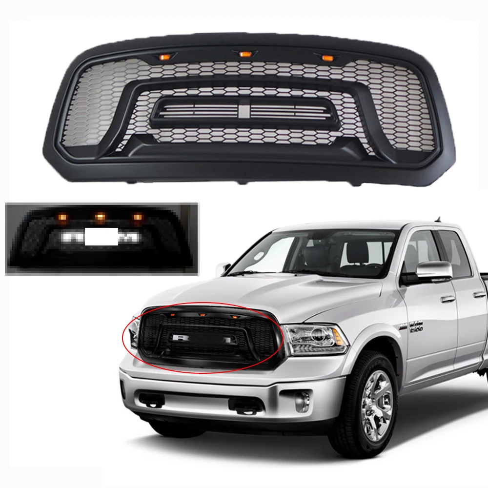 

Передняя решетка для автомобиля светодиодный светильник кой, запчасти для автомобиля, черные с янтарсветодиодный светильник световыми бусинами, совместимы с Do-dge Ram 1500 2013-2018