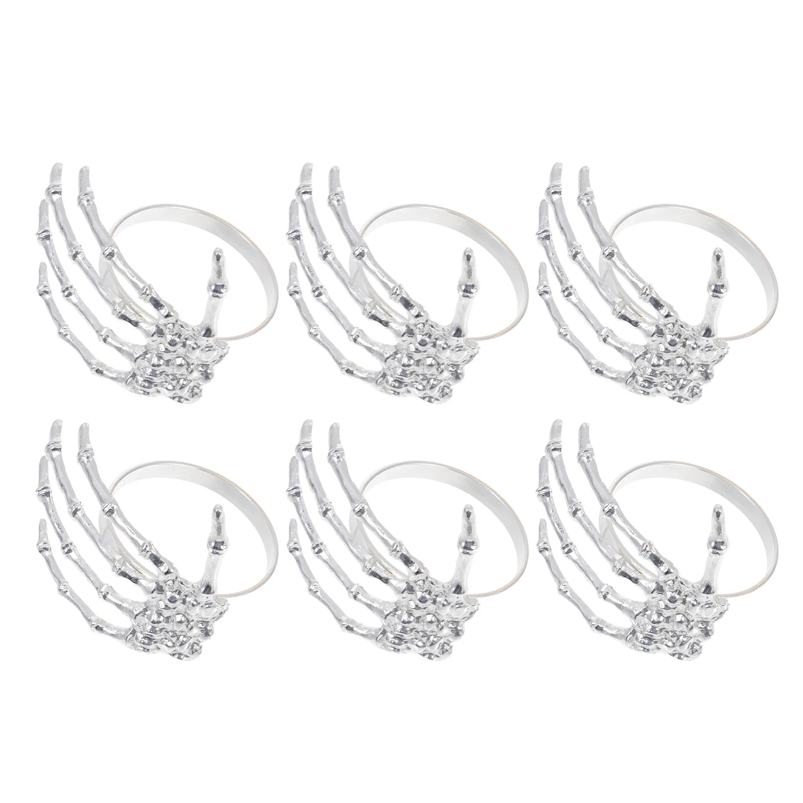 

6 Pcs Ghost Hand Napkin Buckle Clips Alloy Buckles Decor Table Supplies Decors Ferroalloy Palm Shaped Rings Banquet Fall