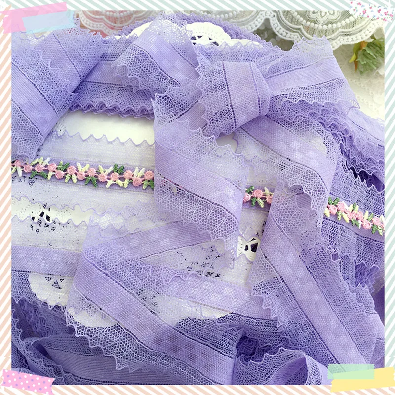 5 ярдов фиолетовая эластичная кружевная отделка креветка принадлежности для
