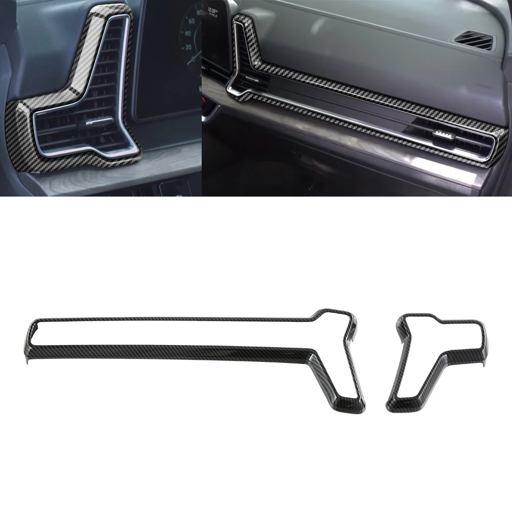 

For Kia Sportage NQ5 2022 2023 ABS Carbon Fiber Car Dashboard Air Condition Vent Outlet Cover Molding Trim Interior Accessories