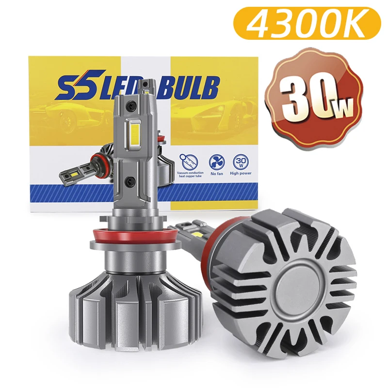 

4300K S5 60W 6000LM H7 H11 9005 9006 фонарик лампа H4 H7 H8 9005 9006 9012 фонарь для автомобиля противотуманный фонарь для Bmw