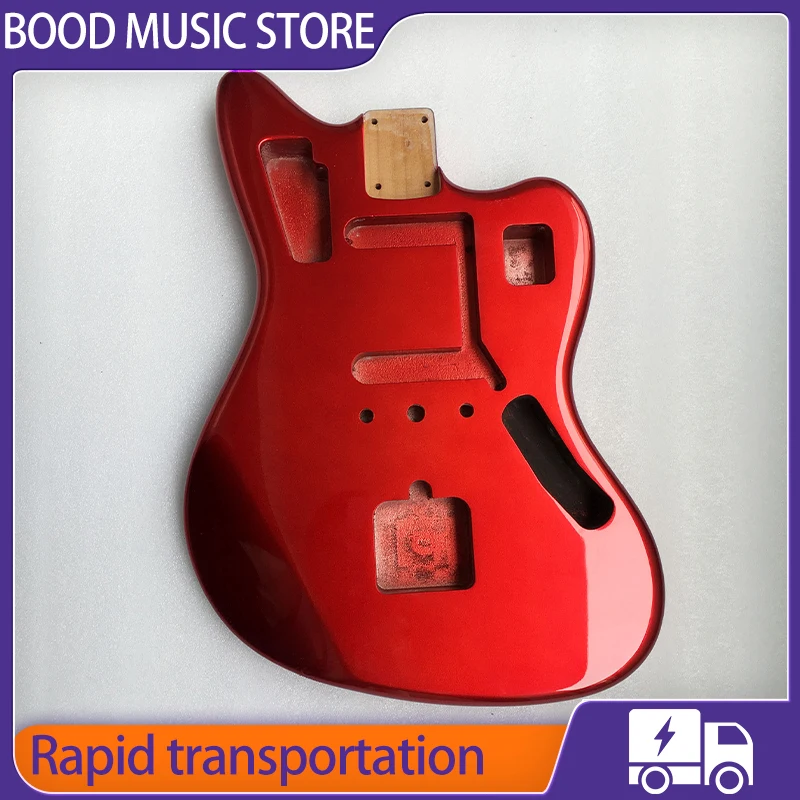 Красная электрическая гитара корпус из дерева ягуар металлический оранжевый