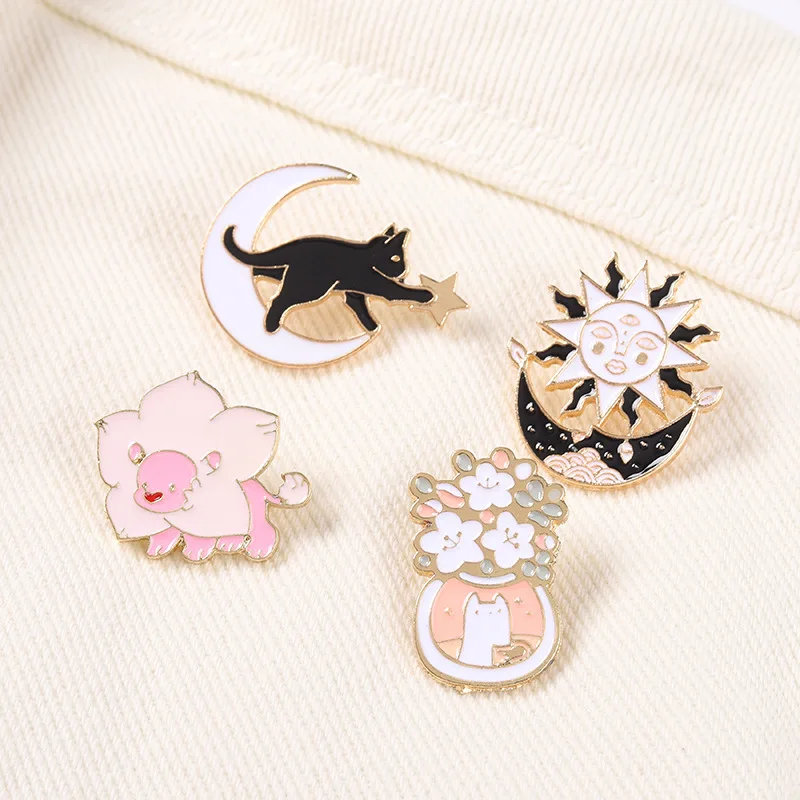 

Cartoon Metal Brooch Fashion Cute Clothes Enamel Pins BackPack Collar Button Lapel Badge Accessories Kids Women's Brooch Jewelry