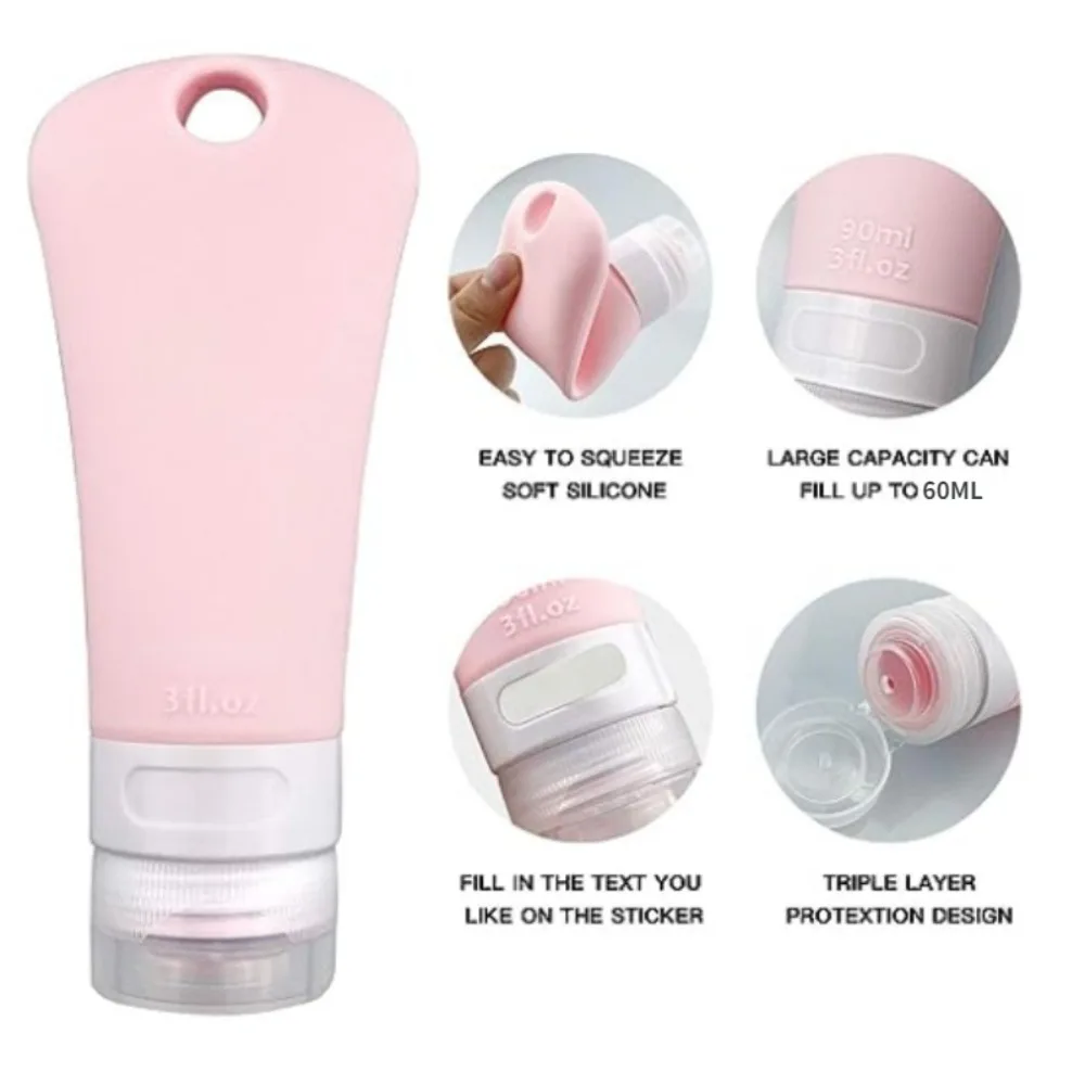 

38\60ml Refillable Silicone Lotion Bottle Travel Bottle Cosmetic Storage Leakproof Shampoo Container Squeeze Tube Empty Bottle