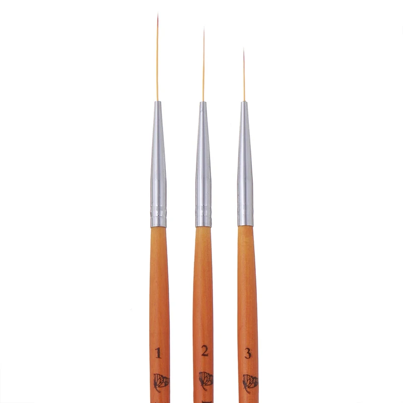 Ручка для рисования 3 шт./компл. желтая кисть ногтей ручка подкладки нейлоновые