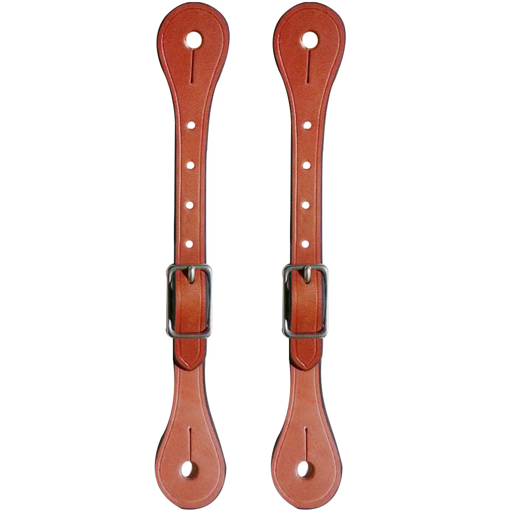

1pair Horse Riding Alloy Buckle Sports Accessories Training Adjustable Thickened Outdoor Faux Leather Protective Spur Strap Gift
