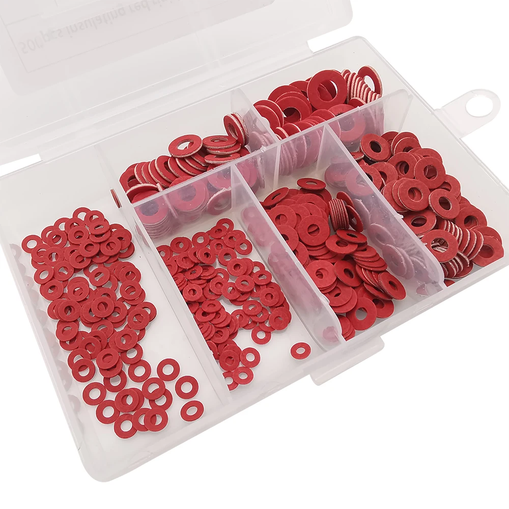 

500 шт./коркор. M2 M2.5 M3 M4 M5 M6 стальные плоские изоляционные шайбы, красная бумажная мезоновая прокладка, распорка, строительный комплект